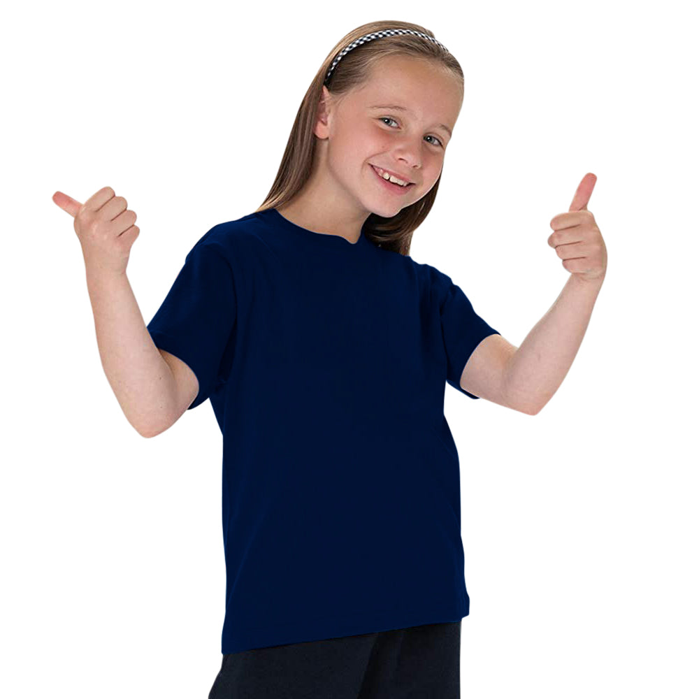 French Navy - Back - Jerzees Schoolgear Childrens Classic Plain T-Shirt (Pack of 2)