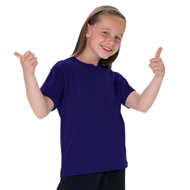 Purple - Back - Jerzees Schoolgear Childrens Classic Plain T-Shirt (Pack of 2)
