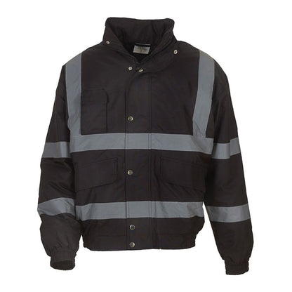 Black - Front - Yoko Mens Hi-Vis Bomber Jacket (Pack of 2)