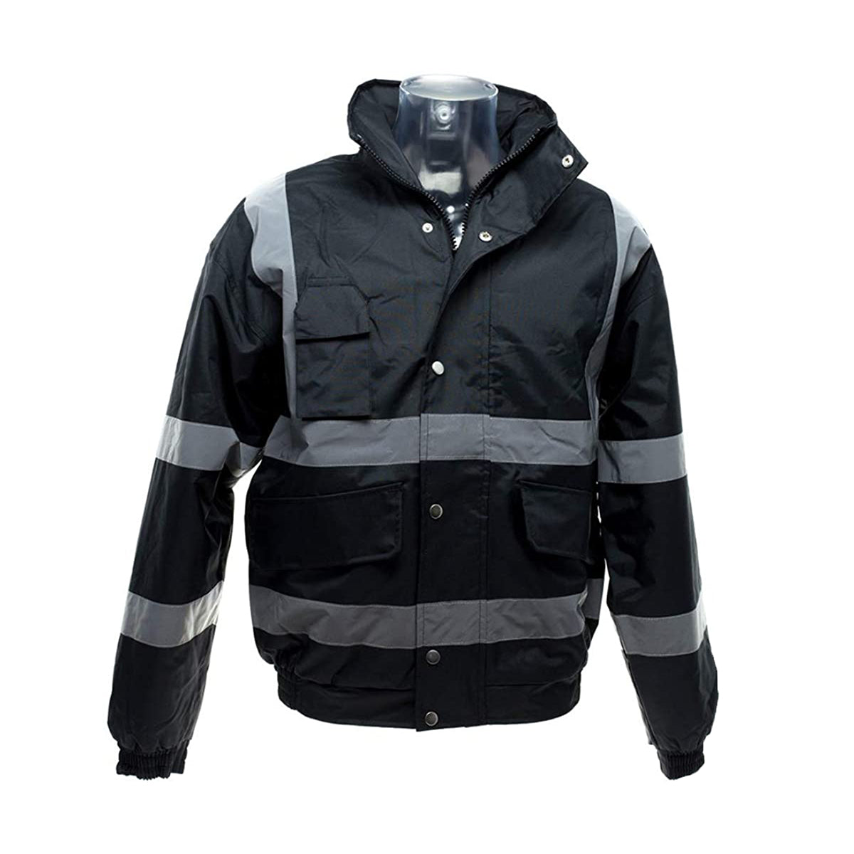 Black - Side - Yoko Mens Hi-Vis Bomber Jacket (Pack of 2)