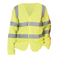 Hi-Vis Yellow - Front - Yoko Mens Hi-Vis Long Sleeve Waistcoat - Jacket (Pack of 2)