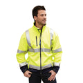 Hi-Vis Yellow-Navy - Back - Yoko Mens Hi-Vis Softshell Jacket (Pack Of 2)