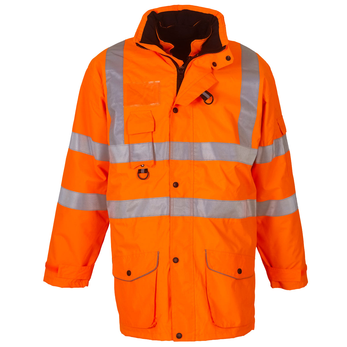 Hi Vis Orange - Front - Yoko Hi Vis Multi-Function Breathable & Waterproof 7-In-1 Jacket (Pack Of 2)
