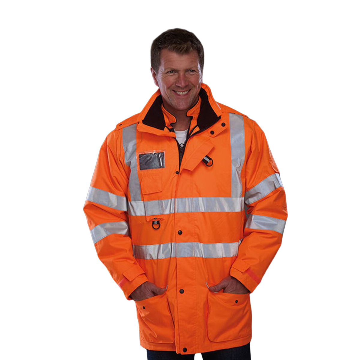 Hi Vis Orange - Lifestyle - Yoko Hi Vis Multi-Function Breathable & Waterproof 7-In-1 Jacket (Pack Of 2)