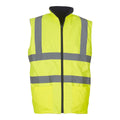 Hi-Vis Yellow - Front - Yoko Mens Workwear Hi-Vis Reversible Fleece Vest - Jacket (Pack of 2)