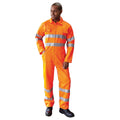 Hi Vis Orange - Side - Yoko Hi-Vis Polycotton Coverall - Mens Workwear (Pack of 2)