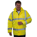 Hi-Vis Yellow - Back - Yoko Mens Hi-Vis Road Safety Jacket (Pack of 2)