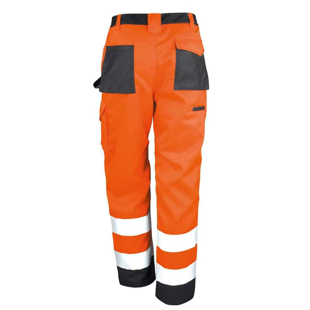 Hi Vis Orange - Back - Result Safeguard Adults Unisex Hi Viz Cargo Trousers (Pack Of 2)