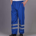 Navy Blue - Back - Yoko Mens Hi-Vis Waterproof Contractor Over Trousers (Pack Of 2)