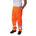 Hi Vis Orange - Back - Yoko Workwear Mens Hi-Vis Polycotton Work Trouser (Regular) (Pack of 2)