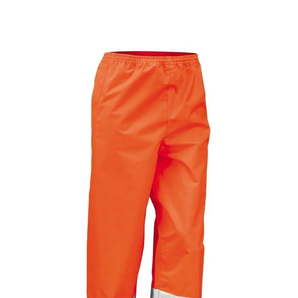 Hi Vis Orange - Back - Result Mens Hi-Vis Trousers - Pants (Pack of 2)