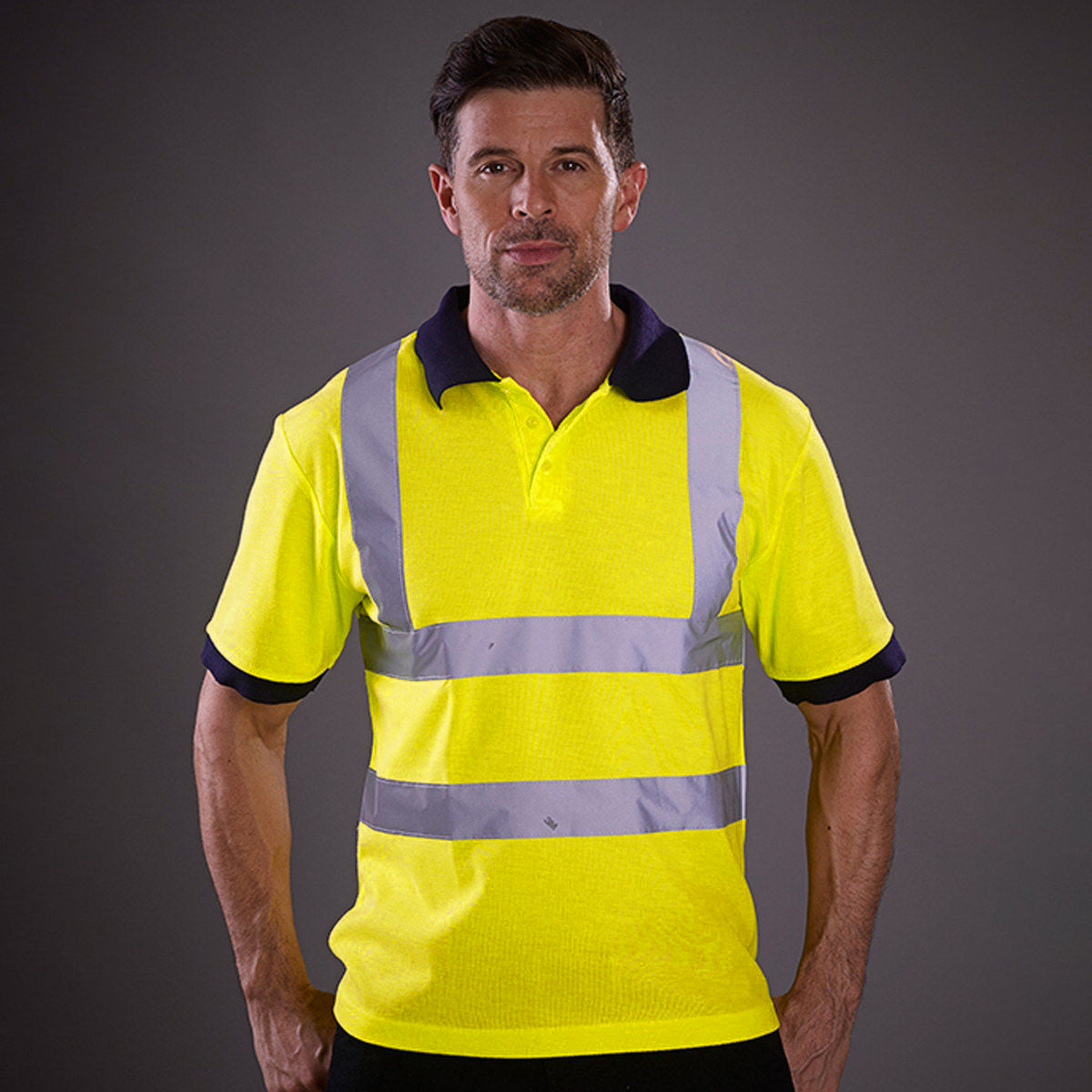 Hi Vis Orange - Side - Yoko Hi-Vis Short Sleeve Polo Shirt - Mens Workwear (Pack of 2)