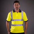 Hi Vis Orange - Side - Yoko Hi-Vis Short Sleeve Polo Shirt - Mens Workwear (Pack of 2)