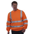 Hi Vis Orange - Back - Yoko Unisex Hi-Vis Heavyweight Sweatshirt (Pack of 2)