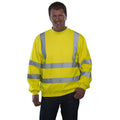 Hi-Vis Yellow - Back - Yoko Unisex Hi-Vis Heavyweight Sweatshirt (Pack of 2)