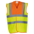 Hi Vis Yellow-Orange - Back - Yoko Unisex Premium Hi-Vis Waistcoat Vest - Jacket (Pack of 2)
