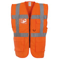 Hi Vis Orange - Back - Yoko Hi-Vis Premium Executive-Manager Waistcoat - Jacket (Pack of 2)