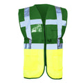 Green-Hi Vis Yellow - Front - Yoko Hi-Vis Premium Executive-Manager Waistcoat - Jacket (Pack of 2)