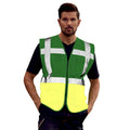 Green-Hi Vis Yellow - Back - Yoko Hi-Vis Premium Executive-Manager Waistcoat - Jacket (Pack of 2)