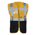 Orange-Black - Front - Yoko Hi-Vis Premium Executive-Manager Waistcoat - Jacket (Pack of 2)