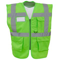 Lime - Front - Yoko Hi-Vis Premium Executive-Manager Waistcoat - Jacket (Pack of 2)