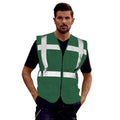 Paramedic Green - Back - Yoko Hi-Vis Premium Executive-Manager Waistcoat - Jacket (Pack of 2)