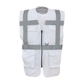 White - Front - Yoko Hi-Vis Premium Executive-Manager Waistcoat - Jacket (Pack of 2)