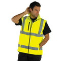 Hi-Vis Yellow - Back - Yoko Mens Hi Vis Softshell Bodywarmer - Workwear (Pack of 2)