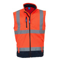 Hi Vis Orange-Navy - Front - Yoko Mens Hi Vis Softshell Bodywarmer - Workwear (Pack of 2)