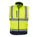 Hi-Vis Yellow-Navy - Front - Yoko Mens Hi Vis Softshell Bodywarmer - Workwear (Pack of 2)