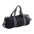 Black-Grey - Front - Bagbase Plain Varsity Barrel - Duffle Bag (20 Litres) (Pack of 2)