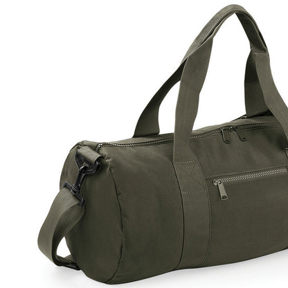 Military Green-Military Green - Back - Bagbase Plain Varsity Barrel - Duffle Bag (20 Litres) (Pack of 2)