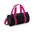 Black-Fuchia - Front - Bagbase Mini Barrel Shoulder Bag (Pack of 2)