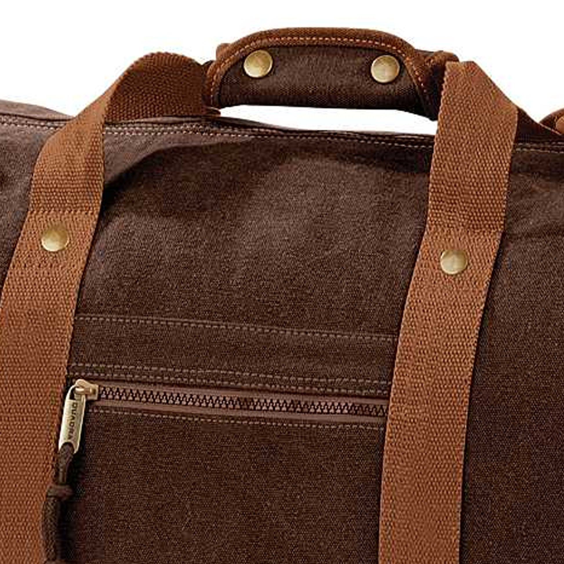 Vintage Brown - Back - Quadra Vintage Canvas Holdall Duffle Bag - 45 Litres (Pack of 2)
