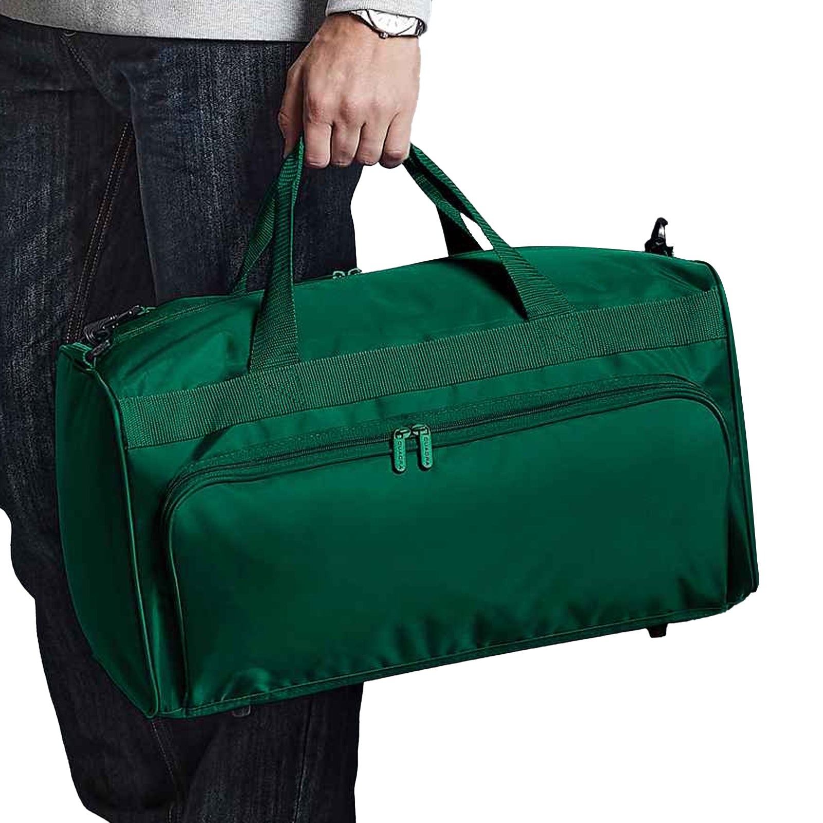 Bottle Green - Back - Quadra Duffle Holdall Travel Bag (34 Litres) (Pack of 2)