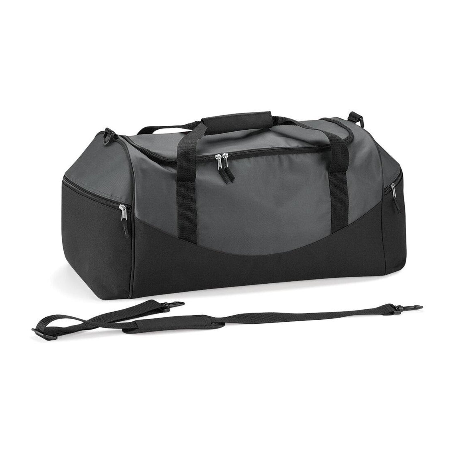 Graphite-Grey-Black - Back - Quadra Teamwear Holdall Duffle Bag (55 Litres) (Pack of 2)