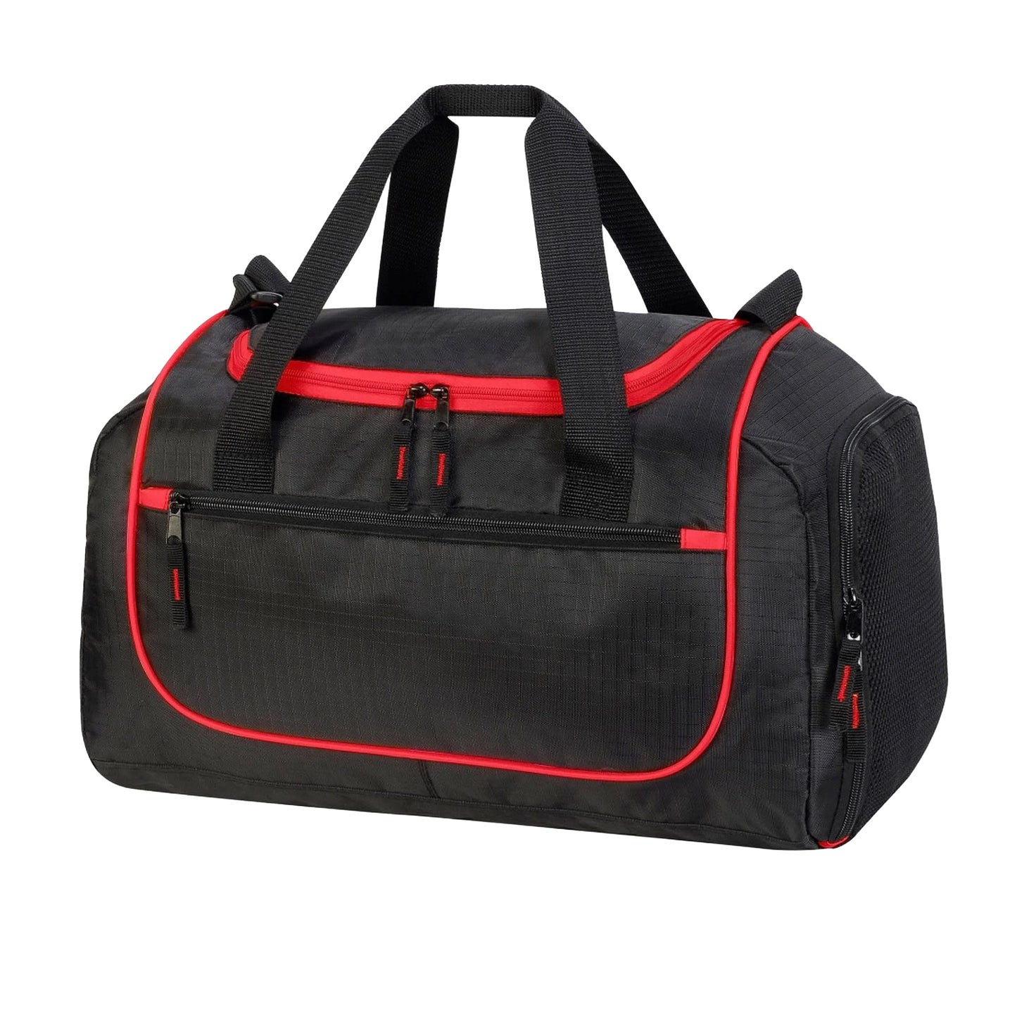 Black-Red - Front - Shugon Piraeus Shoulder Strap Holdall Bag (Pack of 2)