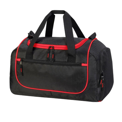 Black-Red - Front - Shugon Piraeus Shoulder Strap Holdall Bag (Pack of 2)