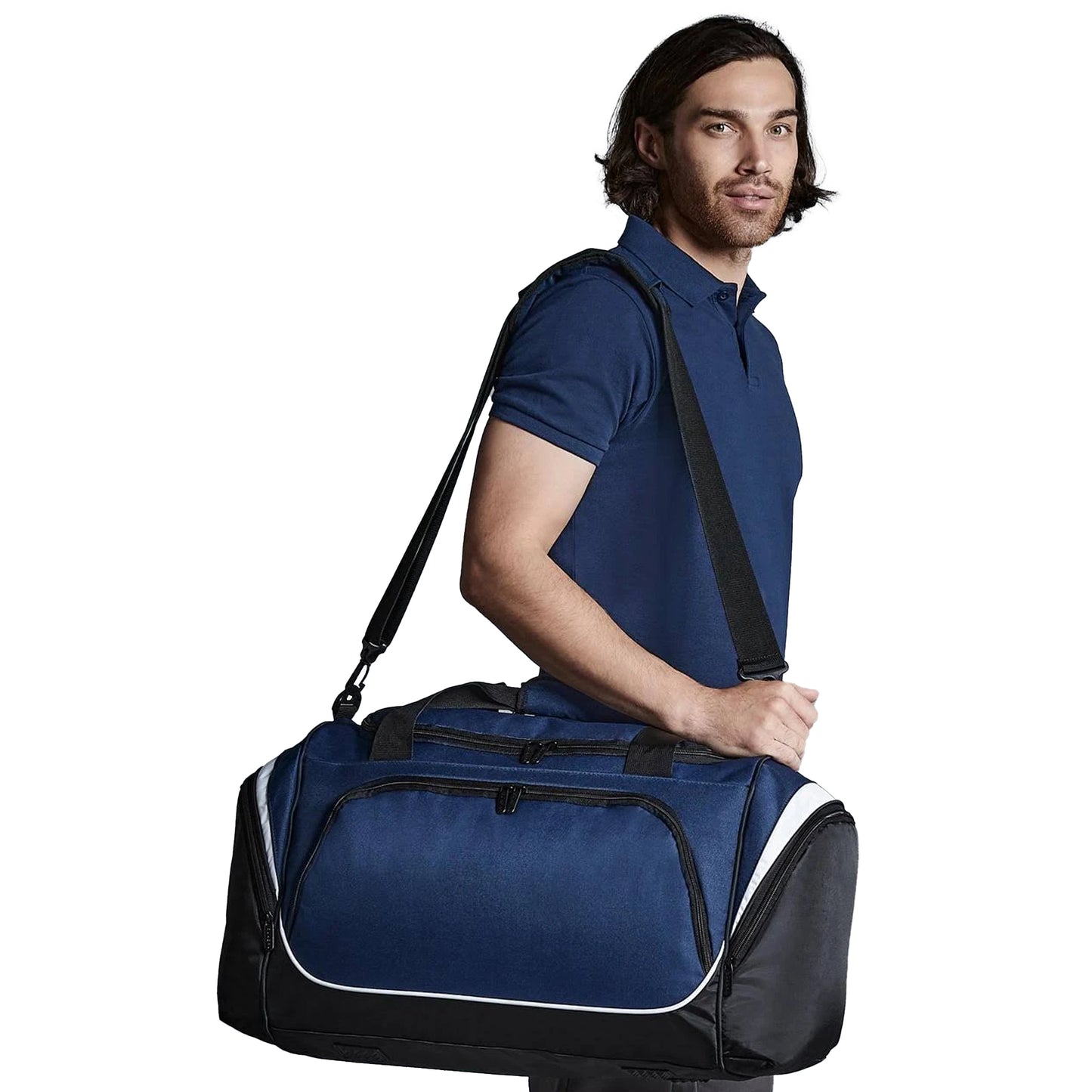 French Navy-Black-White - Back - Quadra Pro Team Holdall - Duffle Bag (55 Litres) (Pack of 2)