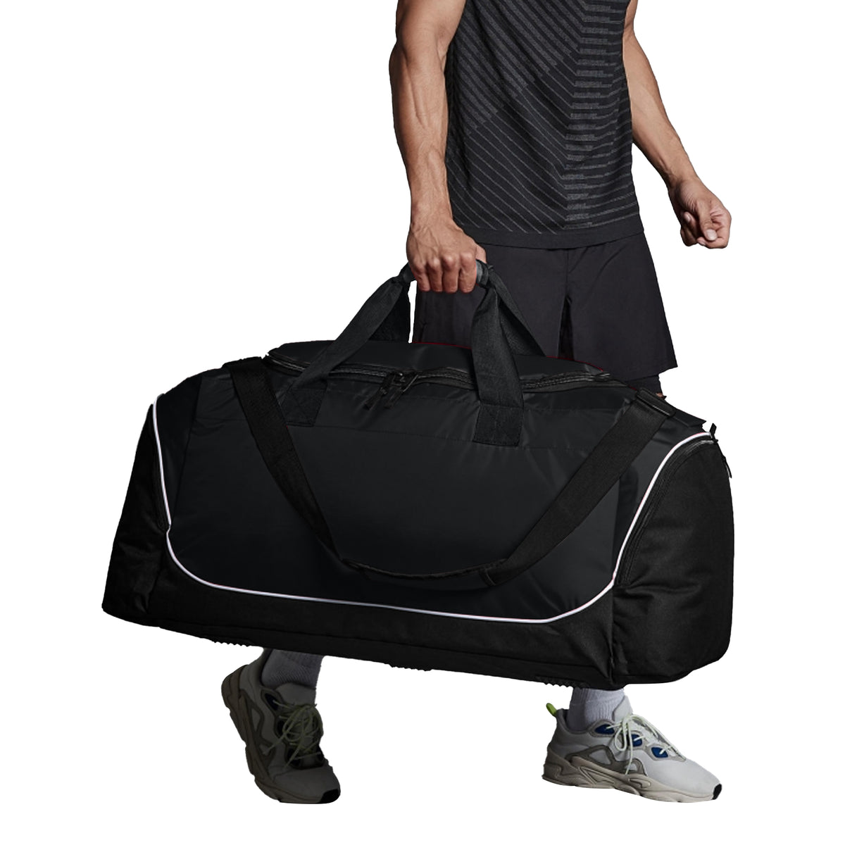 Black-Light Grey - Back - Quadra Teamwear Jumbo Kit Duffle Bag - 110 Litres (Pack of 2)