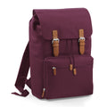 Burgundy - Front - Bagbase Heritage Laptop Backpack Bag (Up To 17inch Laptop) (Pack of 2)