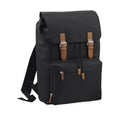 Black - Front - Bagbase Heritage Laptop Backpack Bag (Up To 17inch Laptop) (Pack of 2)