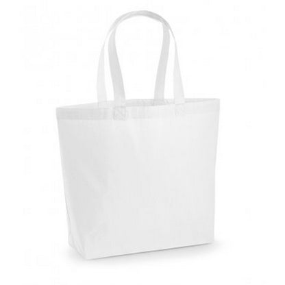 White - Front - Westford Mill Premium Cotton Maxi Tote Bag (Pack of 2)