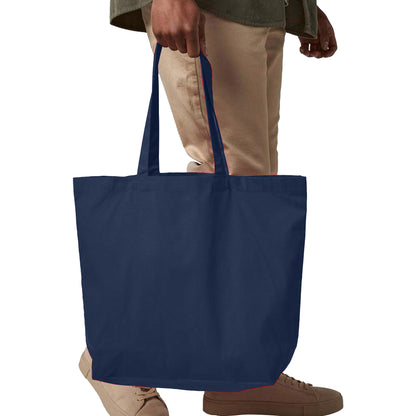 French Navy - Back - Westford Mill Premium Cotton Maxi Tote Bag (Pack of 2)