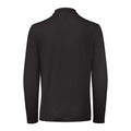 Jet Black - Back - B&C ID.001 Mens Long Sleeve Polo (Pack Of 2)