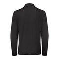 Jet Black - Back - B&C ID.001 Mens Long Sleeve Polo (Pack Of 2)