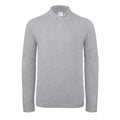 Taupe Grey - Front - B&C ID.001 Mens Long Sleeve Polo (Pack Of 2)
