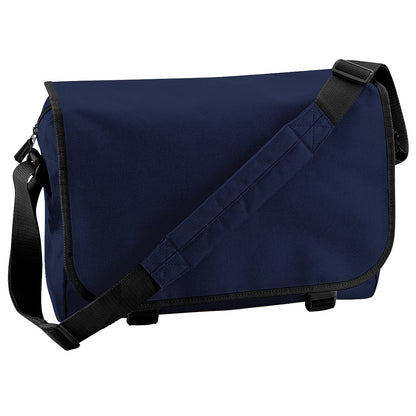 French Navy - Front - Bagbase Adjustable Messenger Bag (11 Litres) (Pack Of 2)