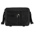 Black - Back - Bagbase Adjustable Messenger Bag (11 Litres) (Pack Of 2)