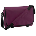 Burgundy - Front - Bagbase Adjustable Messenger Bag (11 Litres) (Pack Of 2)
